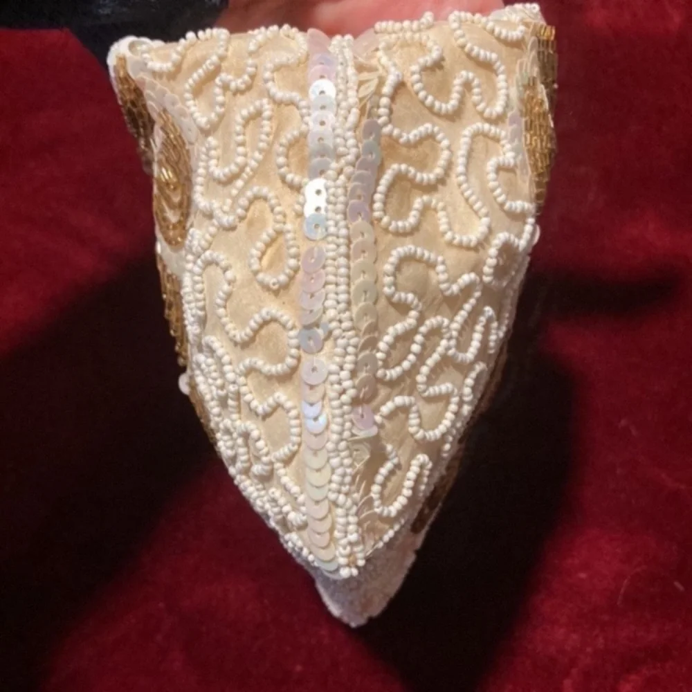 Vintage Iridescent and Gold Beaded Clutch